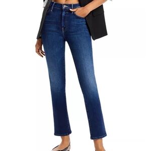 MOTHER Straight-Leg Jeans — Dark Indigo Blue